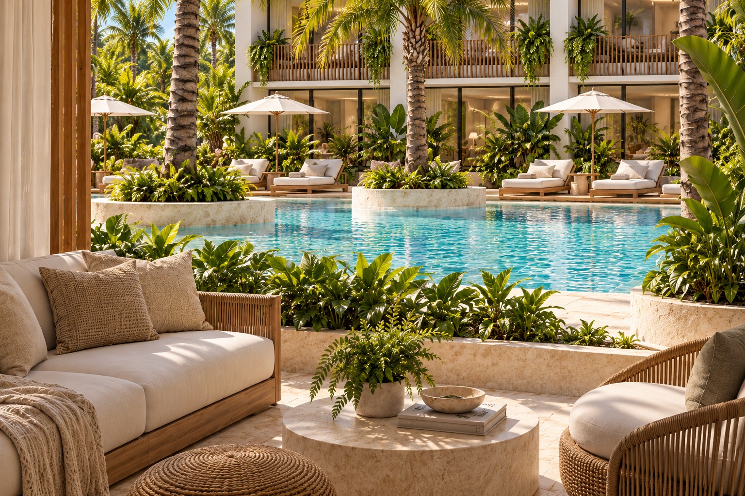 Lounge area by the pool