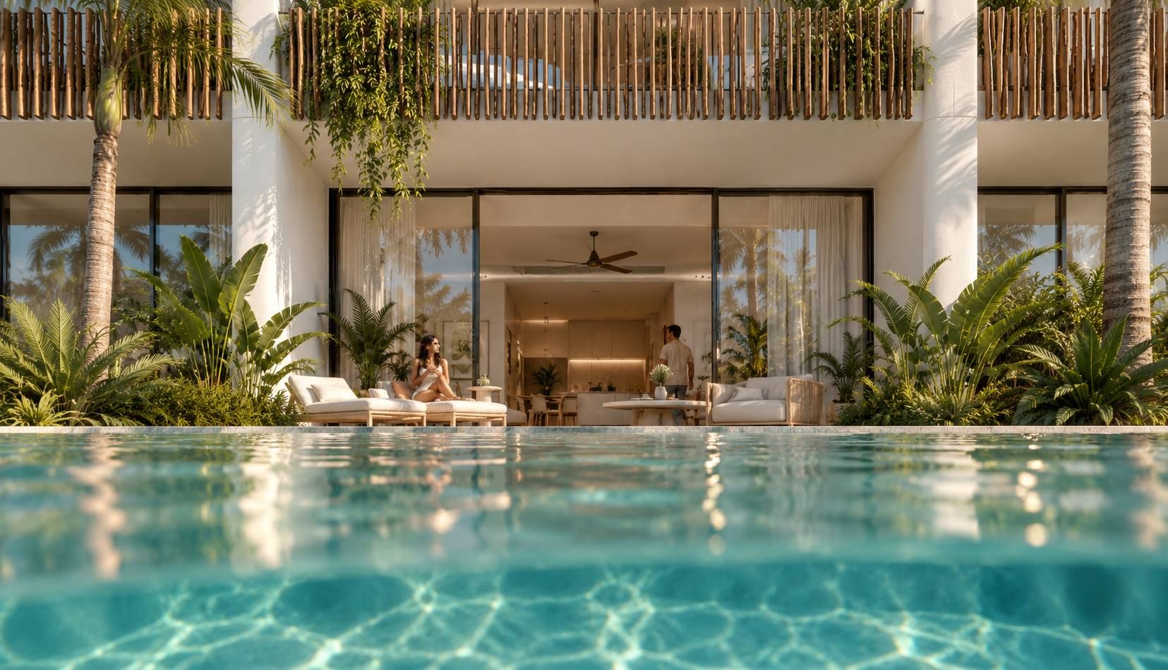 Apartamentos con acceso directo a la piscina