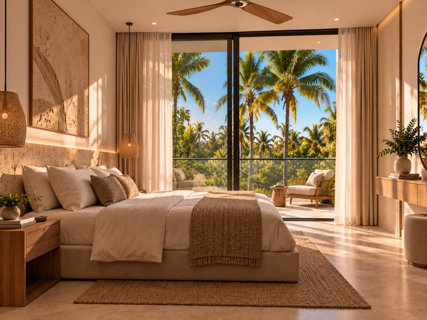 Dormitorio con terraza